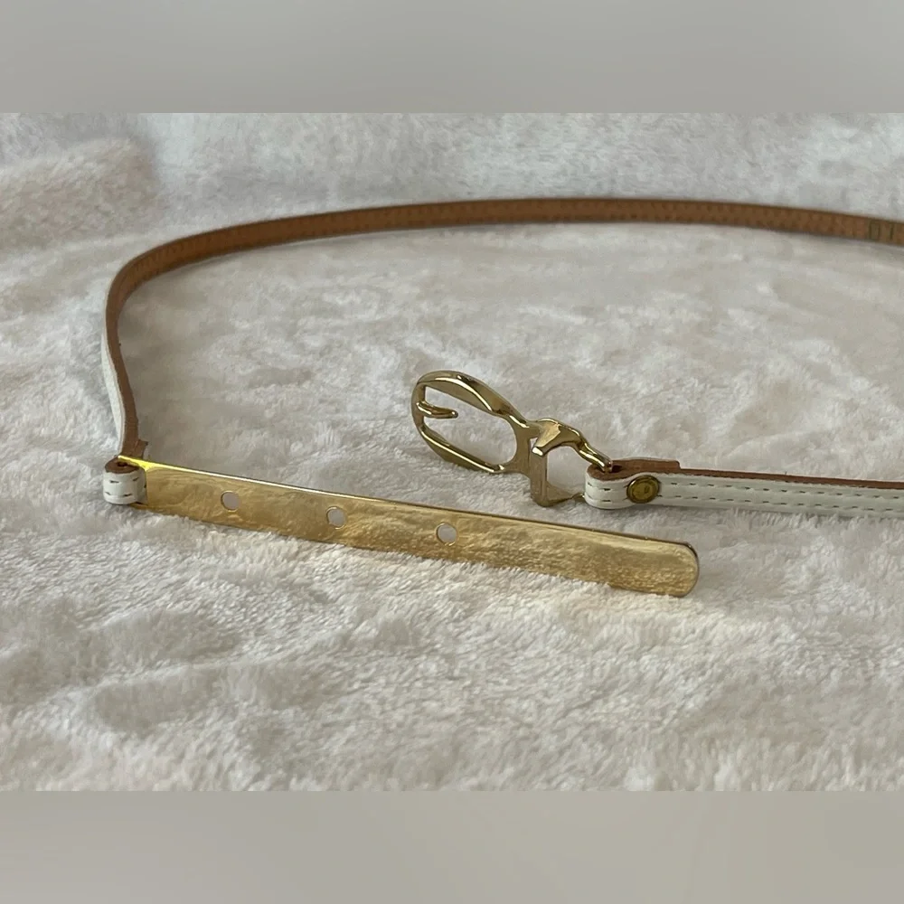Vintage leather and gold tone belt